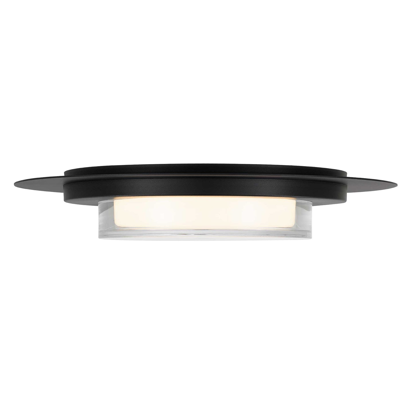 Plate Round 16" Black LED Flush Mount