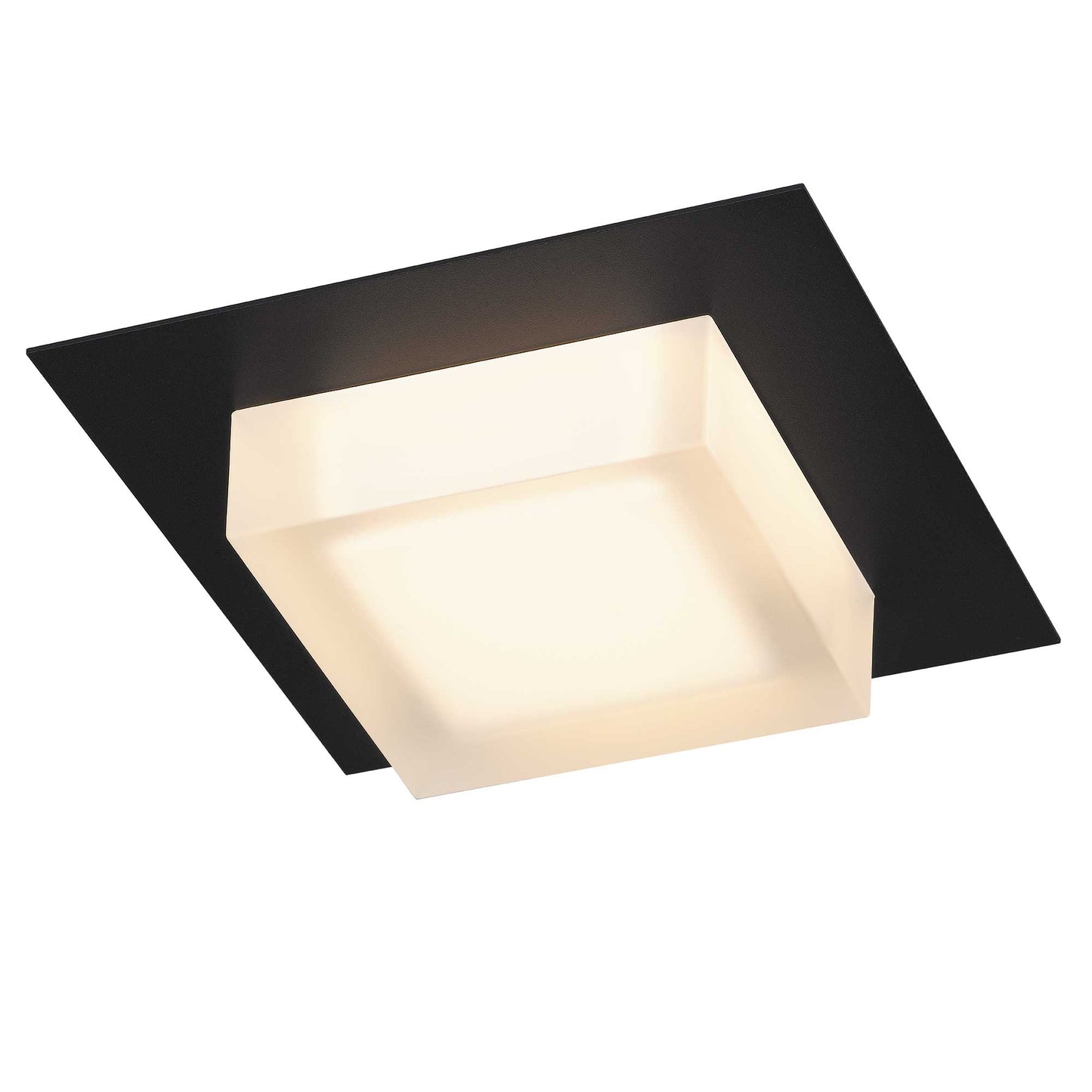 Foursquare 8" Black LED Flush Mount
