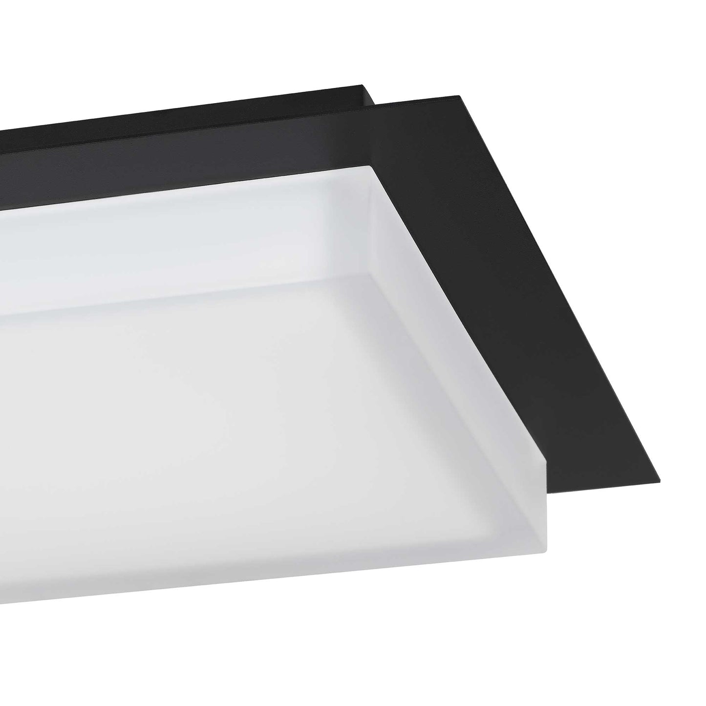 Foursquare 14" Black LED Flush Mount