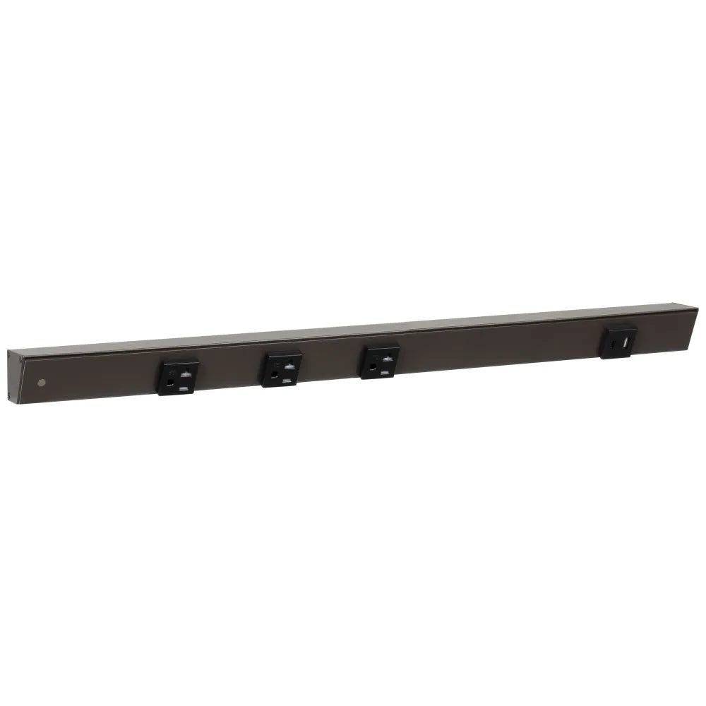 Under Cabinet Power Strip with USB Port & Outlets | Bronze Finish