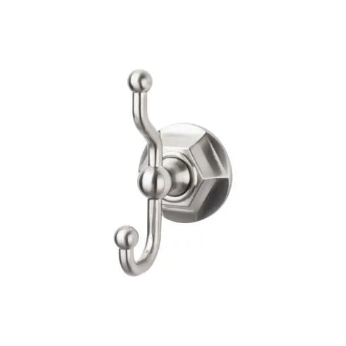 Top Knobs Edwardian Double Robe Hook in Brushed Satin Nickel