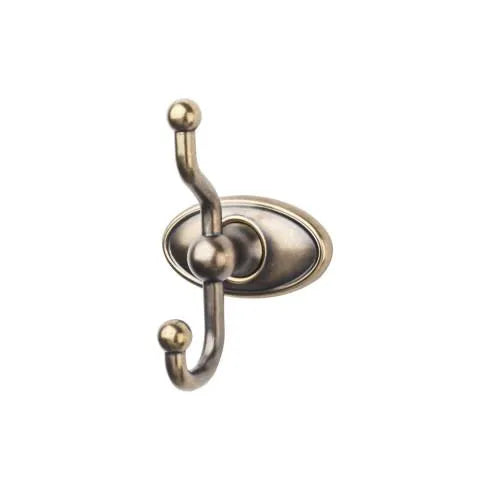 Top Knobs Edwardian Double Robe Hook in German Bronze