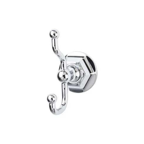 Top Knobs Edwardian Double Robe Hook in Polished Chrome