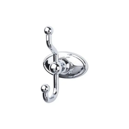 Top Knobs Edwardian Double Robe Hook in Polished Chrome