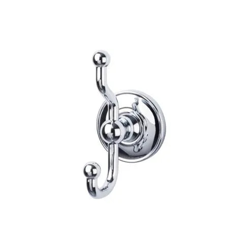 Top Knobs Edwardian Double Robe Hook in Polished Chrome