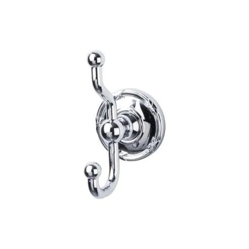 Top Knobs Edwardian Double Robe Hook in Polished Chrome
