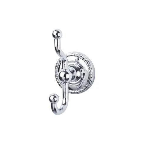 Top Knobs Edwardian Double Robe Hook in Polished Chrome