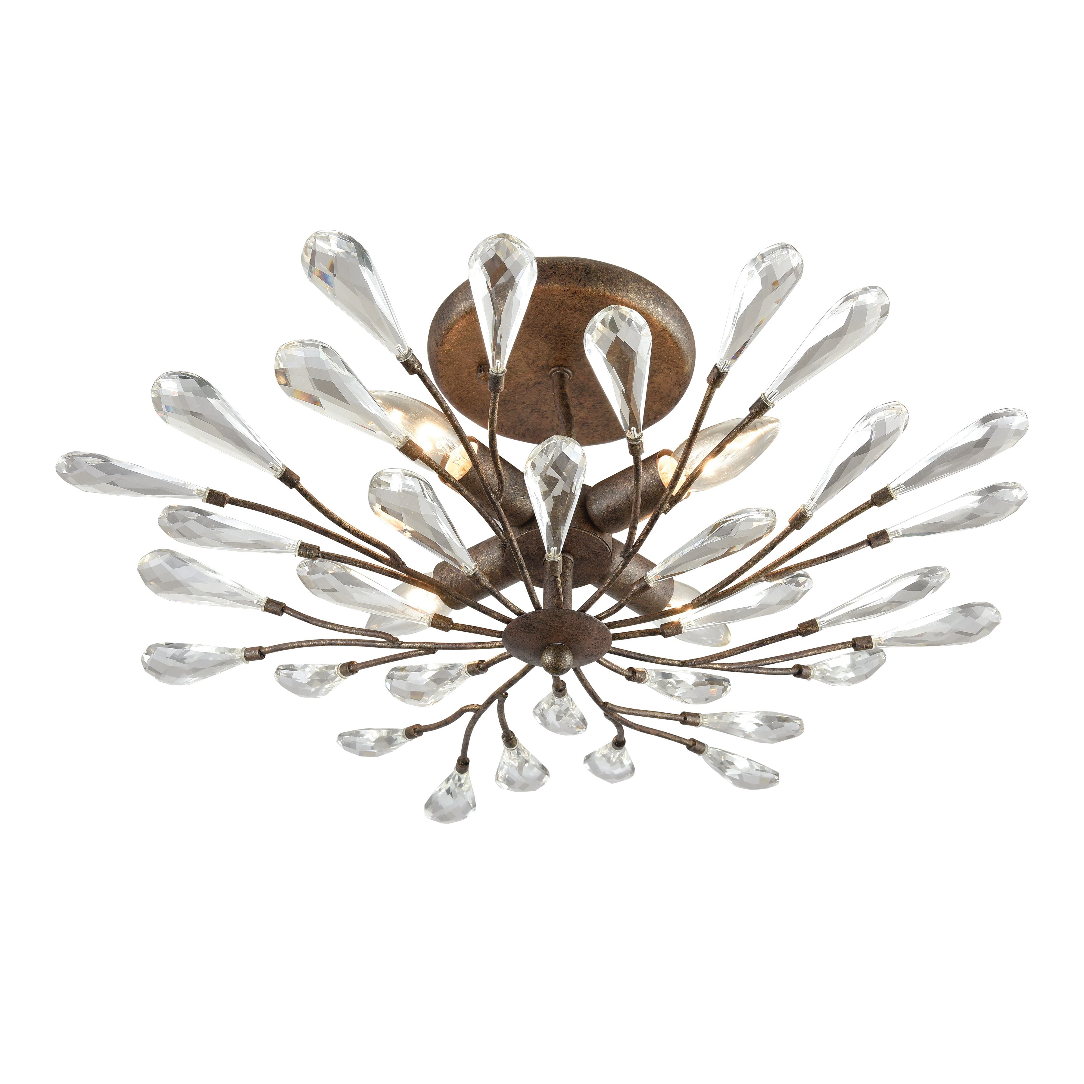Elk Lighting Crislett 22'' Wide 4-Light Semi Flush Mount - Sunglow Bronze
