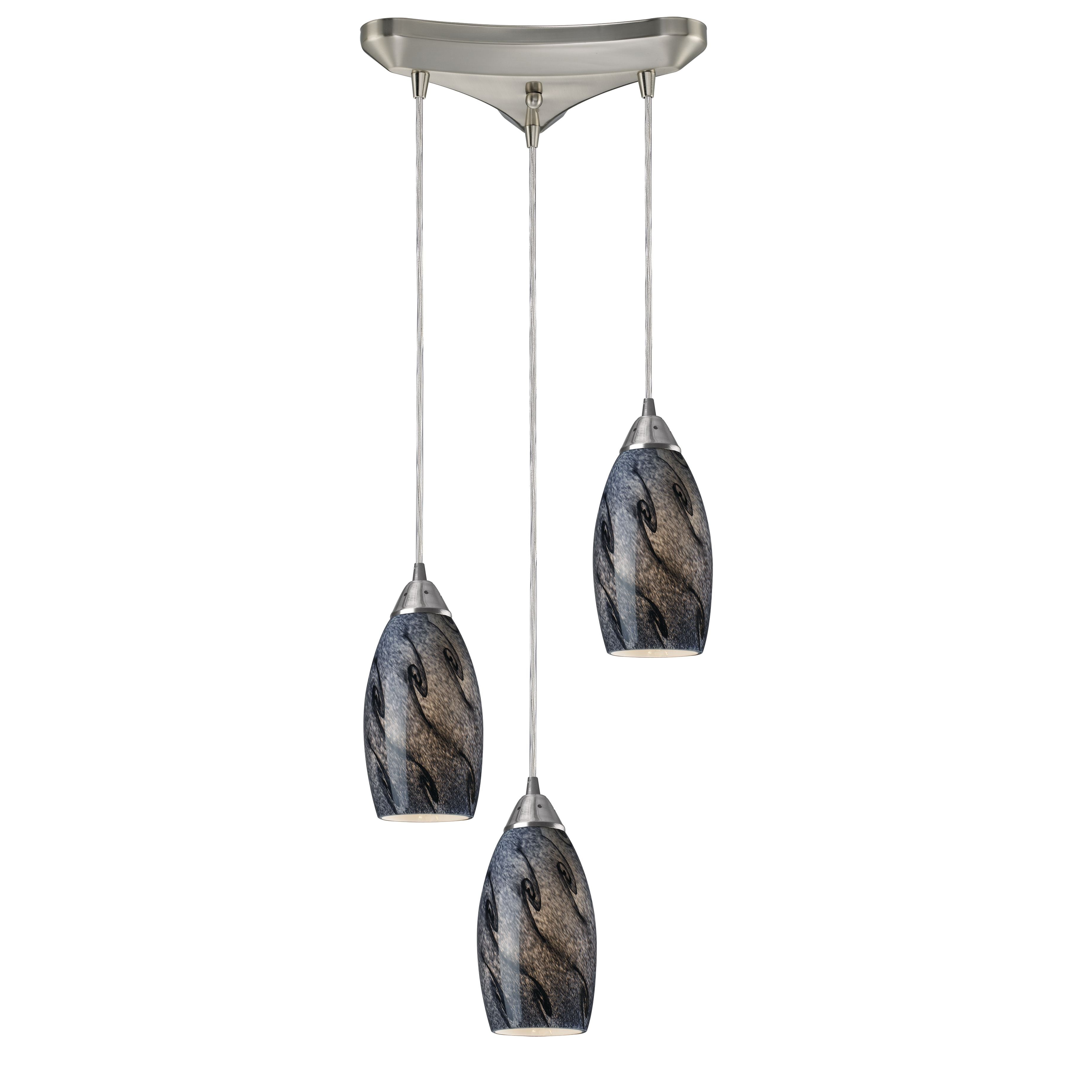 Elk Lighting Galaxy 10'' Wide 3-Light Pendant - Satin Nickel
