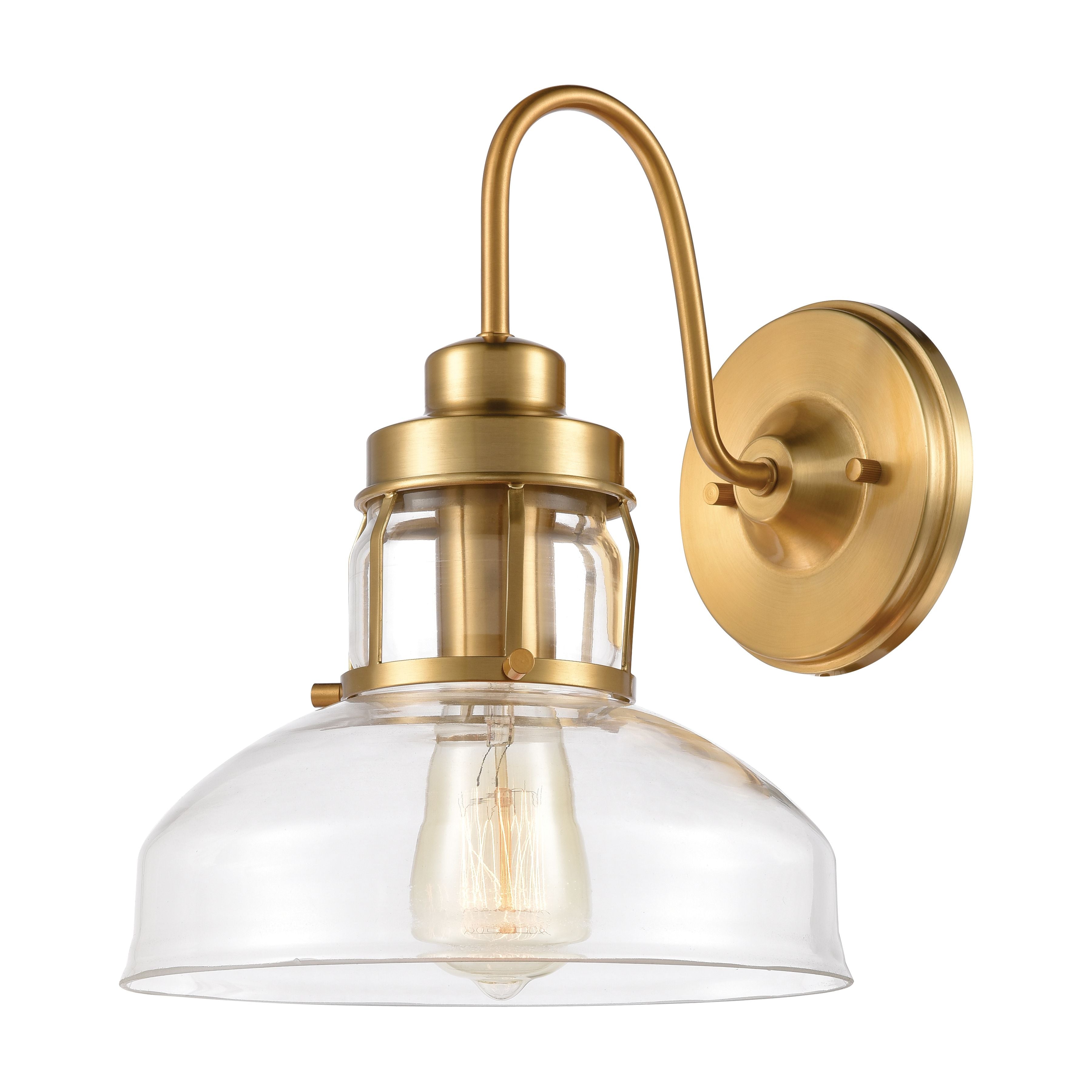 Elk Lighting Manhattan Boutique 12'' High 1-Light Sconce - Brushed Brass