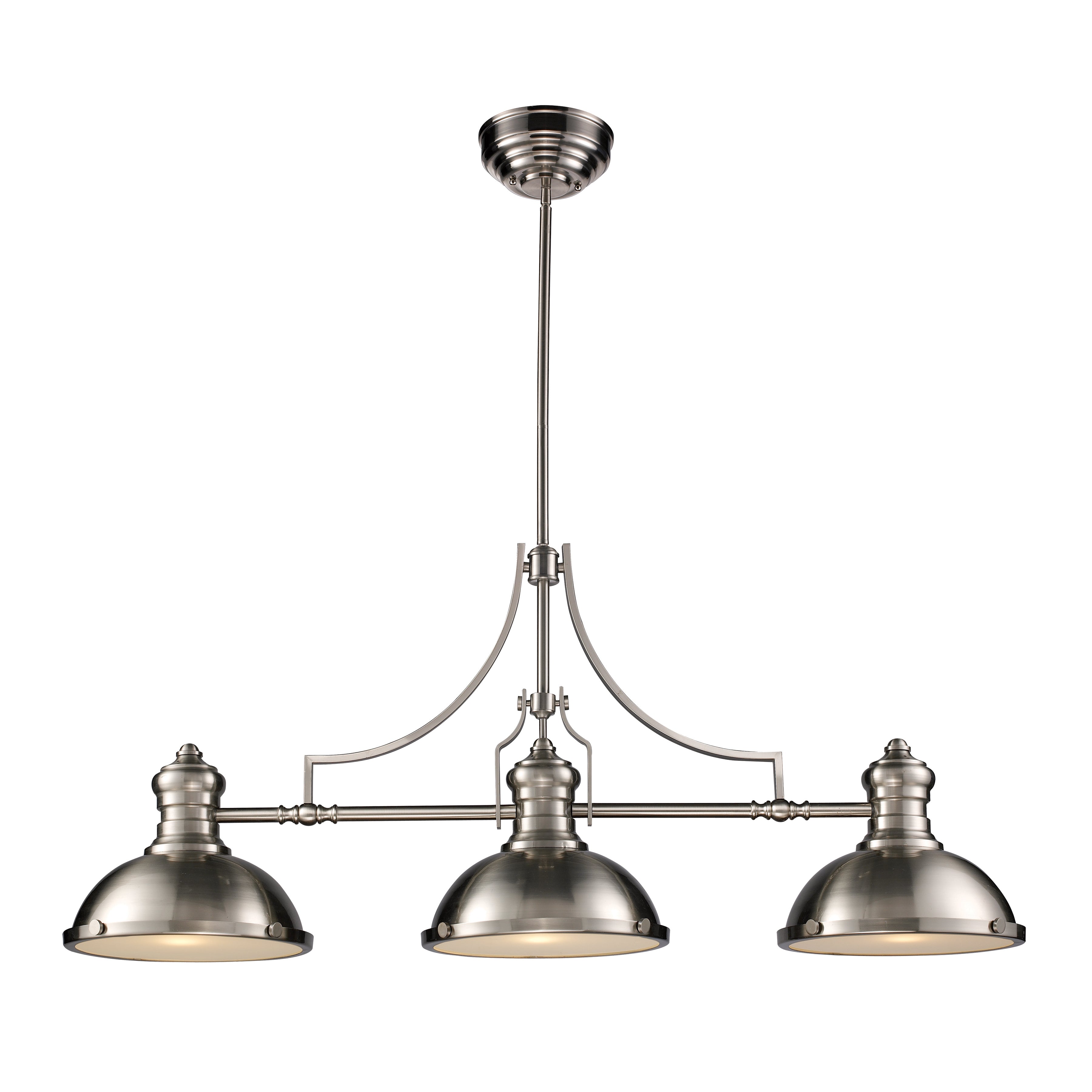 Elk Lighting Chadwick 47'' Wide 3-Light Linear Chandelier - Satin Nickel