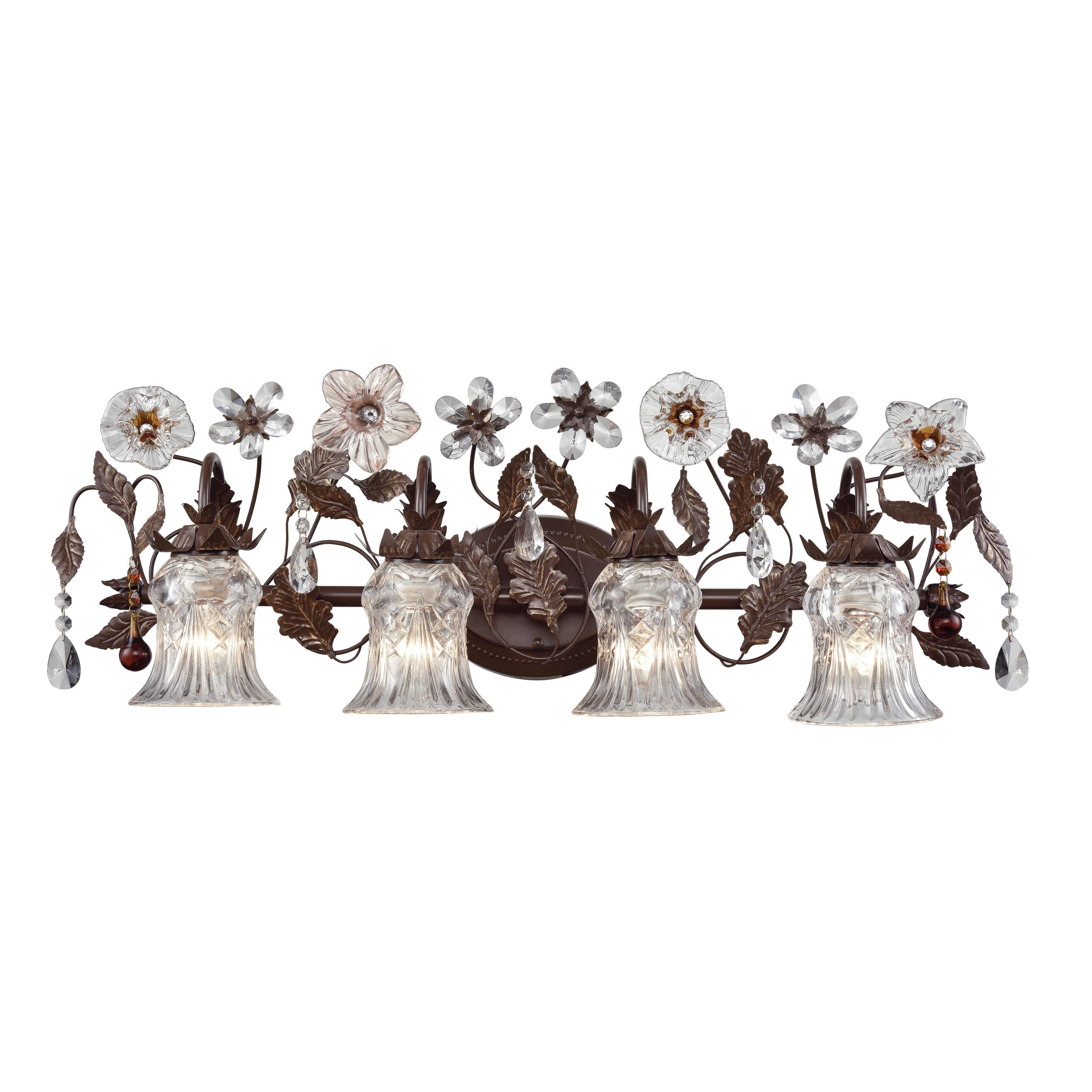 Elk Lighting Cristallo Fiore 33'' Wide 4-Light Vanity Light - Deep Rust