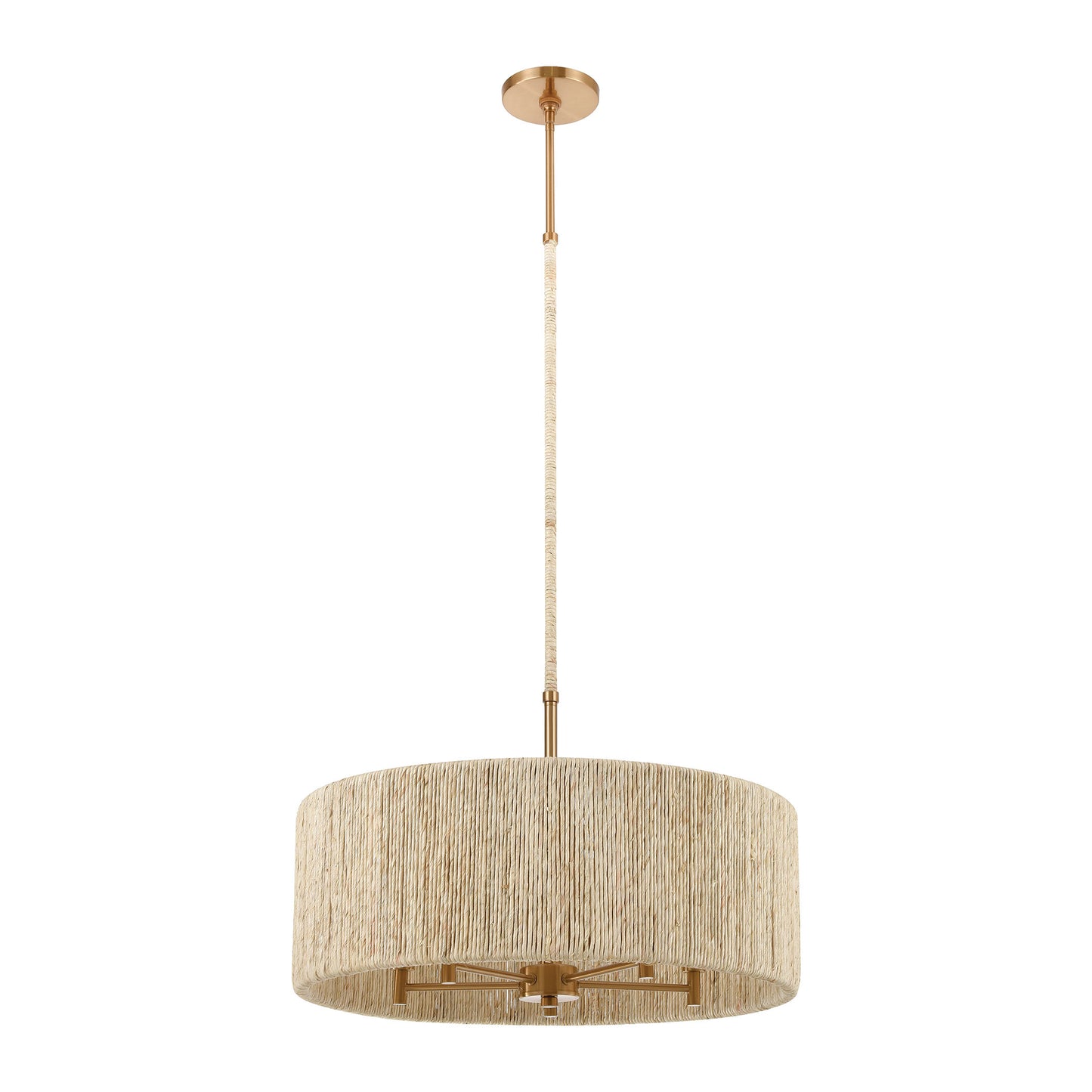 Abaca 24'' Wide 5-Light Chandelier - Satin Brass