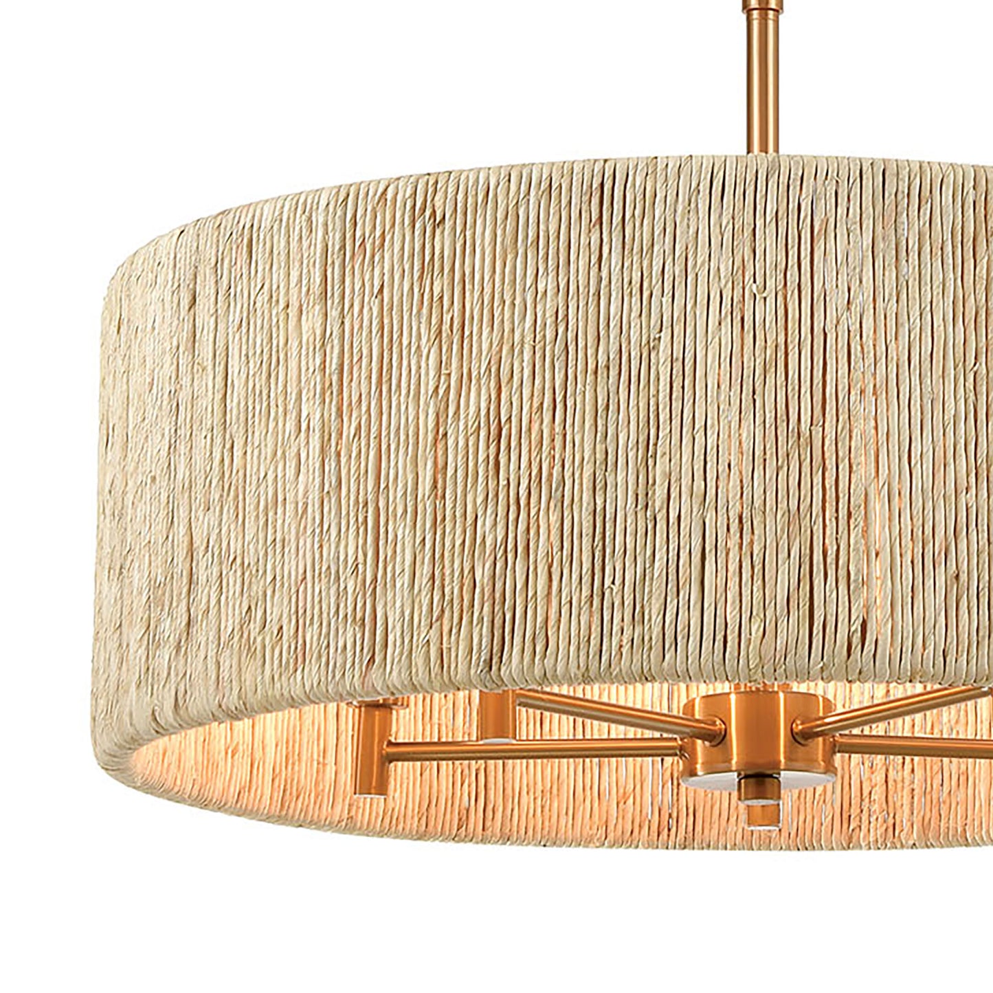 Abaca 24'' Wide 5-Light Chandelier - Satin Brass