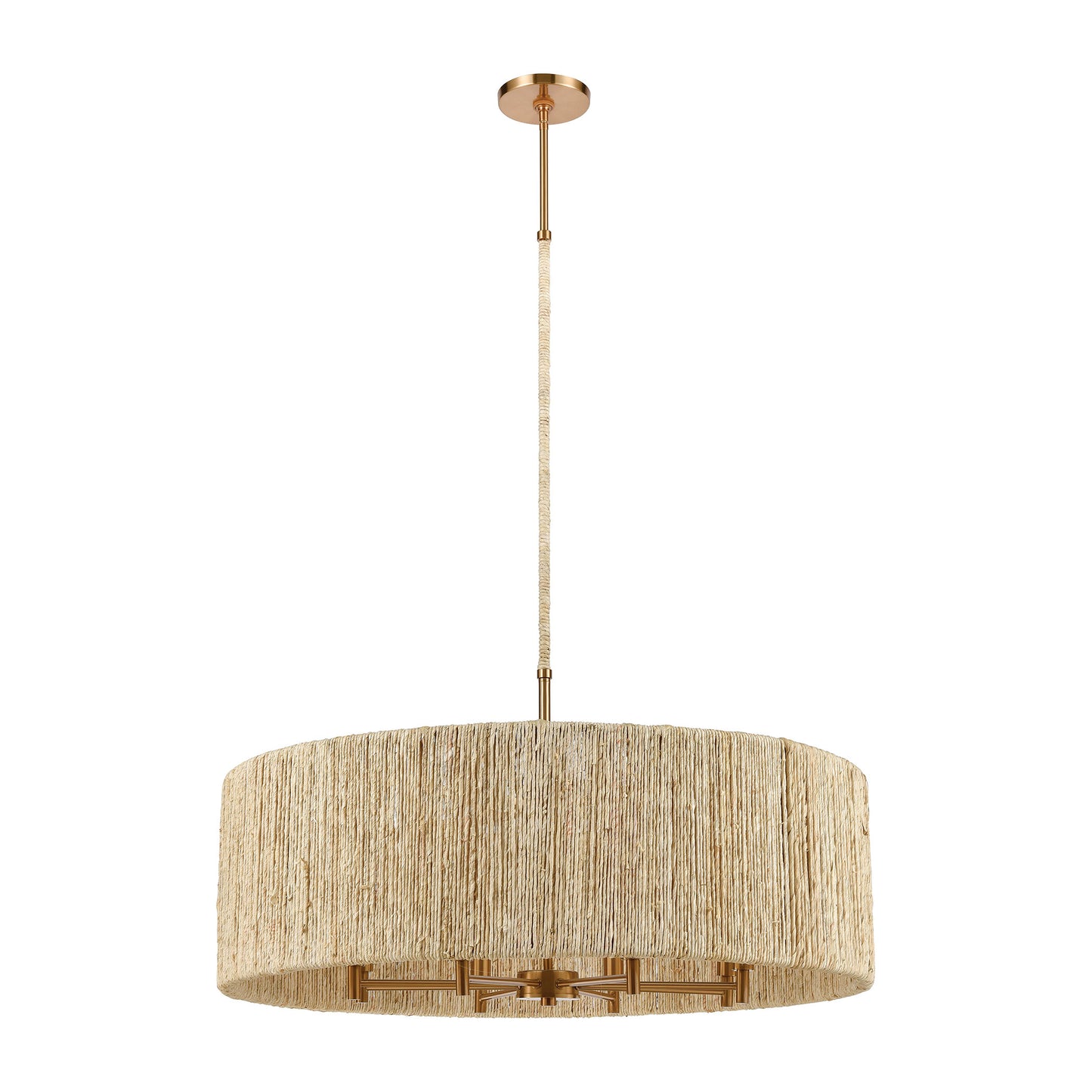 Abaca 33'' Wide 8-Light Chandelier - Satin Brass