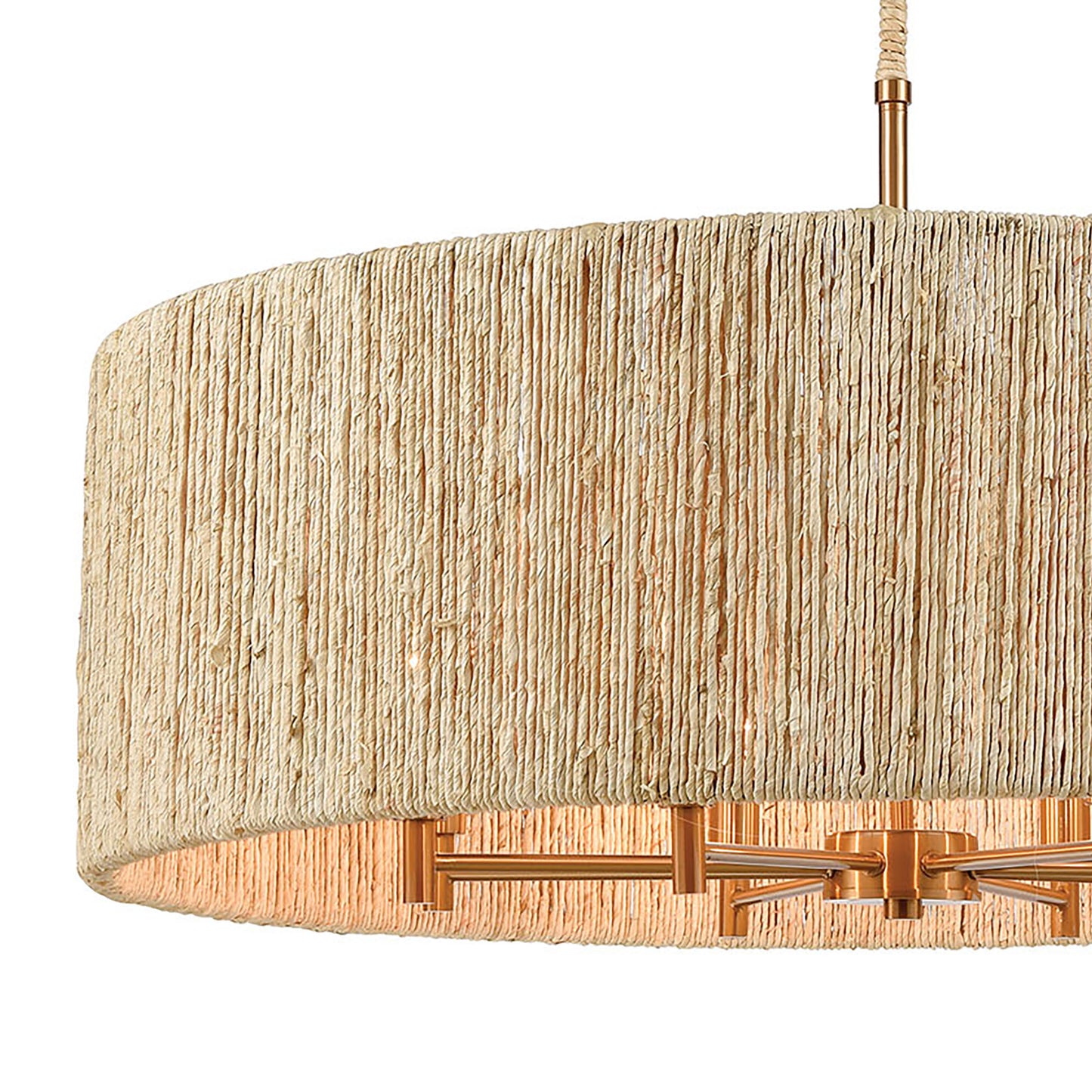 Abaca 33'' Wide 8-Light Chandelier - Satin Brass