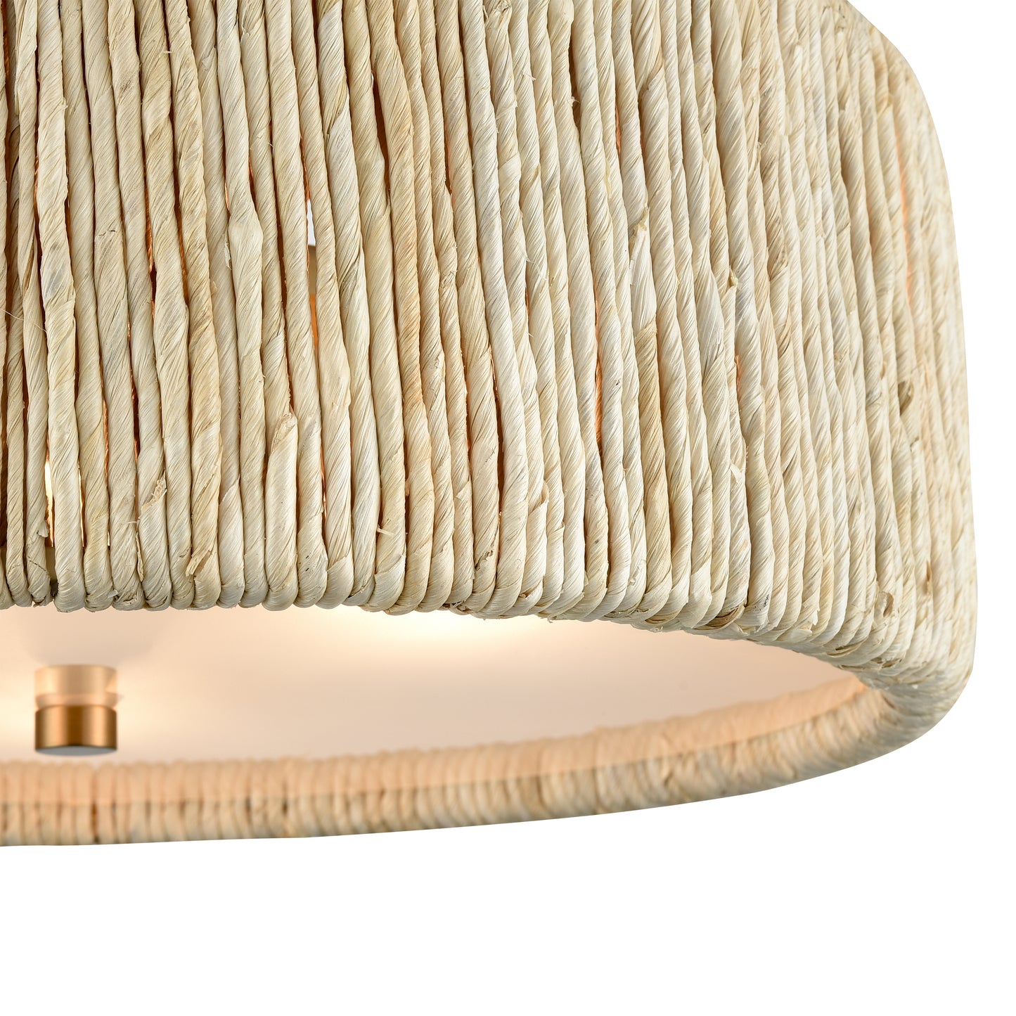 Abaca 16.75'' Wide 3-Light Semi Flush Mount - Satin Brass