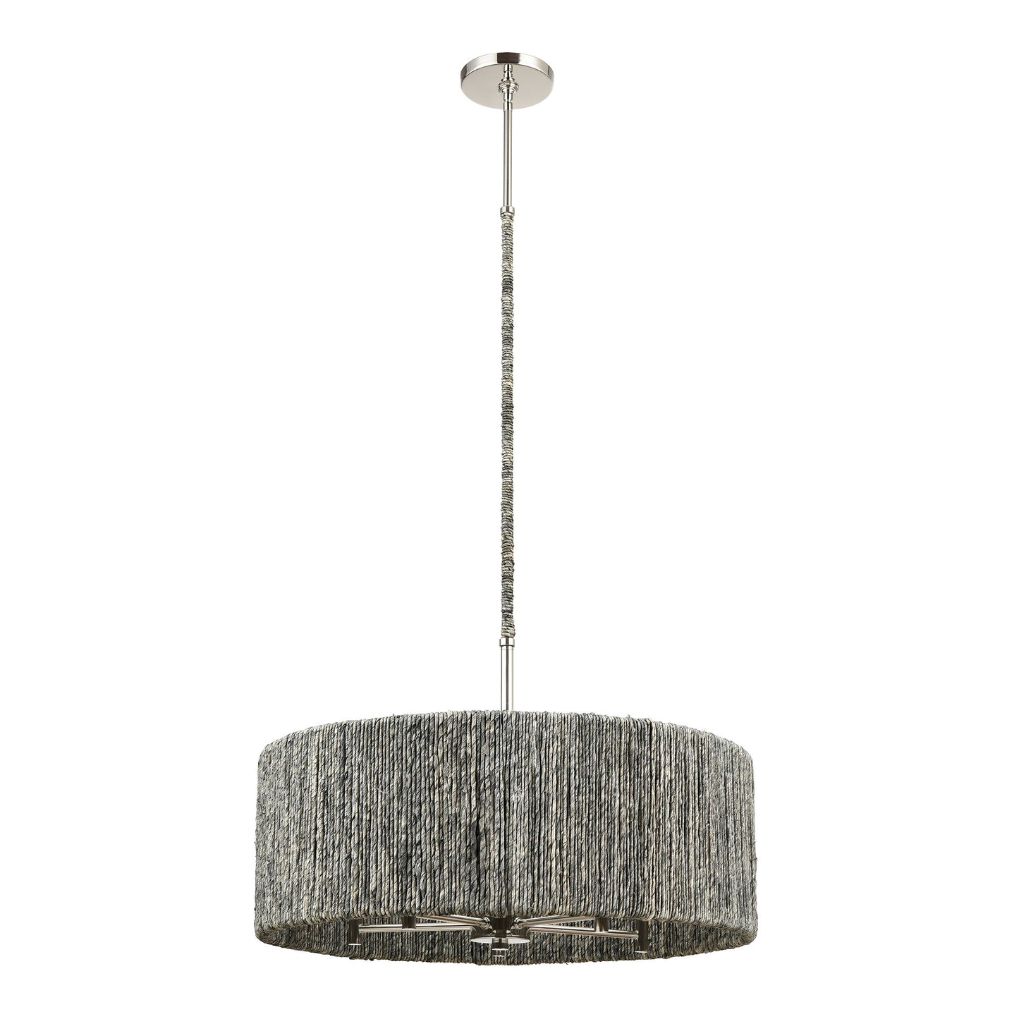 Abaca 24'' Wide 5-Light Chandelier - Polished Nickel