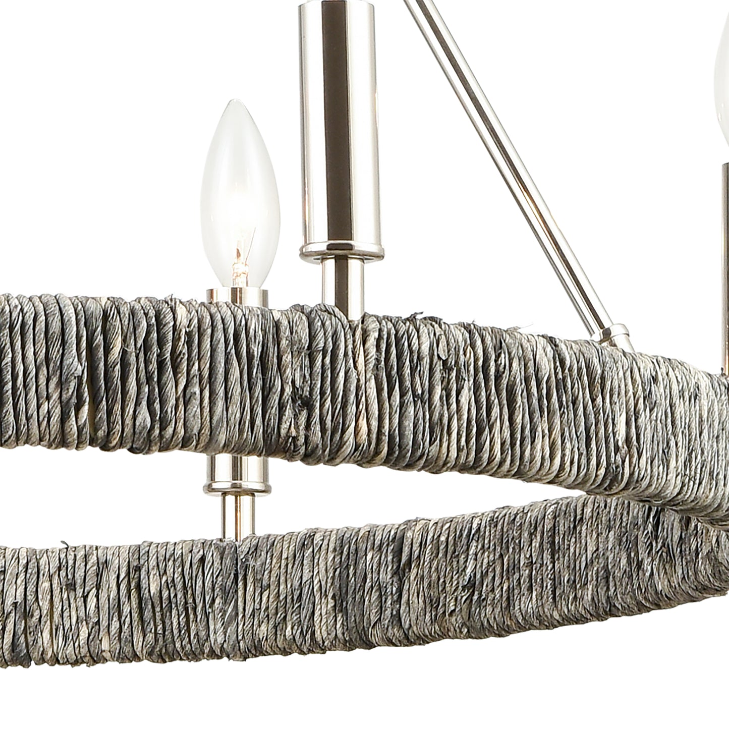 Abaca 27'' Wide 6-Light Chandelier - Polished Nickel