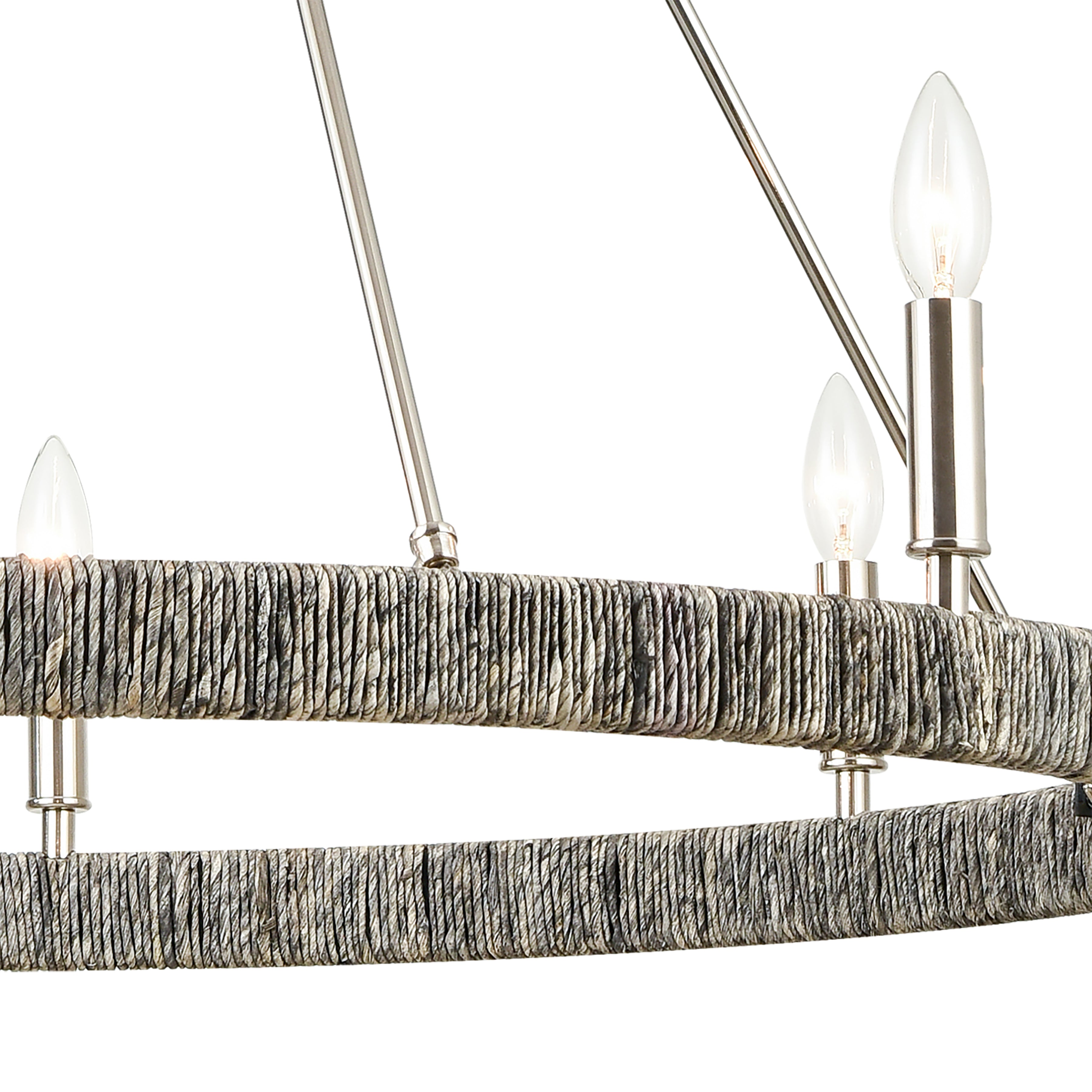 Abaca 36'' Wide 8-Light Chandelier - Polished Nickel