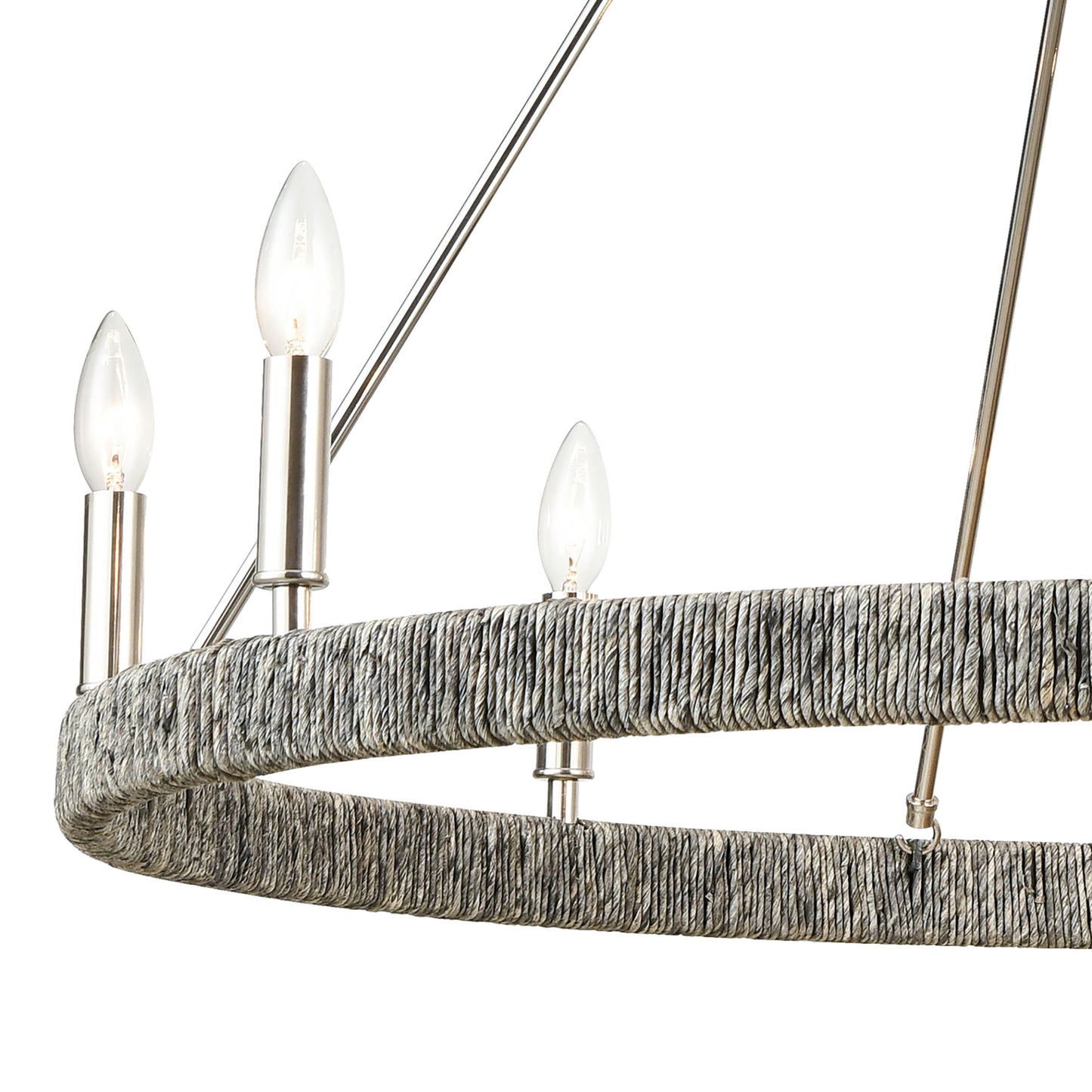 Abaca 36'' Wide 8-Light Chandelier - Polished Nickel