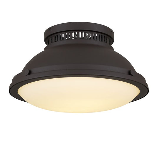 London 2-Light 14" Dark Bronze Flush Mount