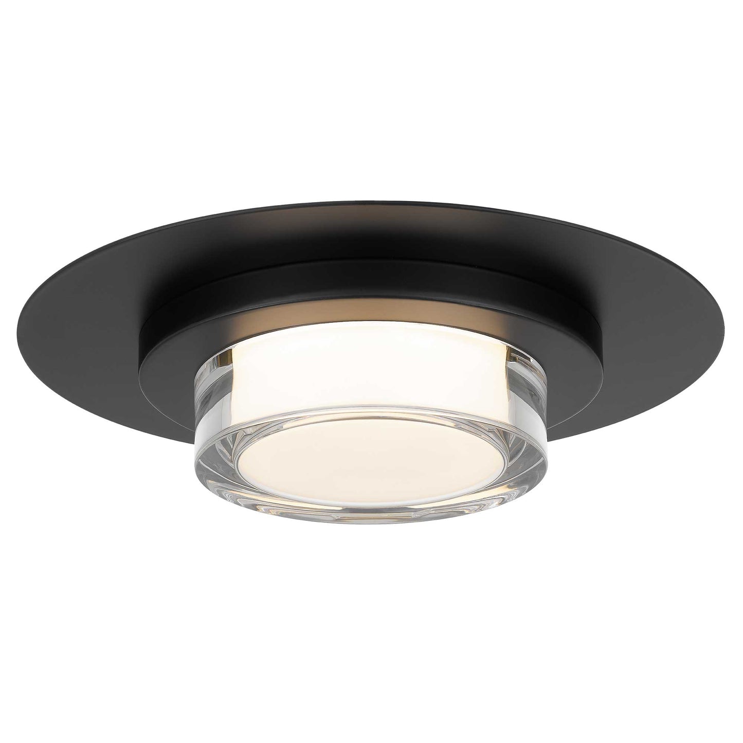 Plate Round 12" Black LED Flush Mount