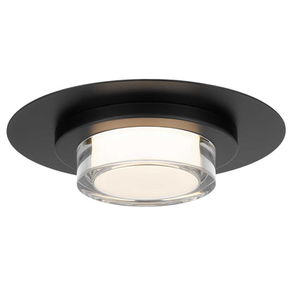 Plate Round 12" Black LED Flush Mount