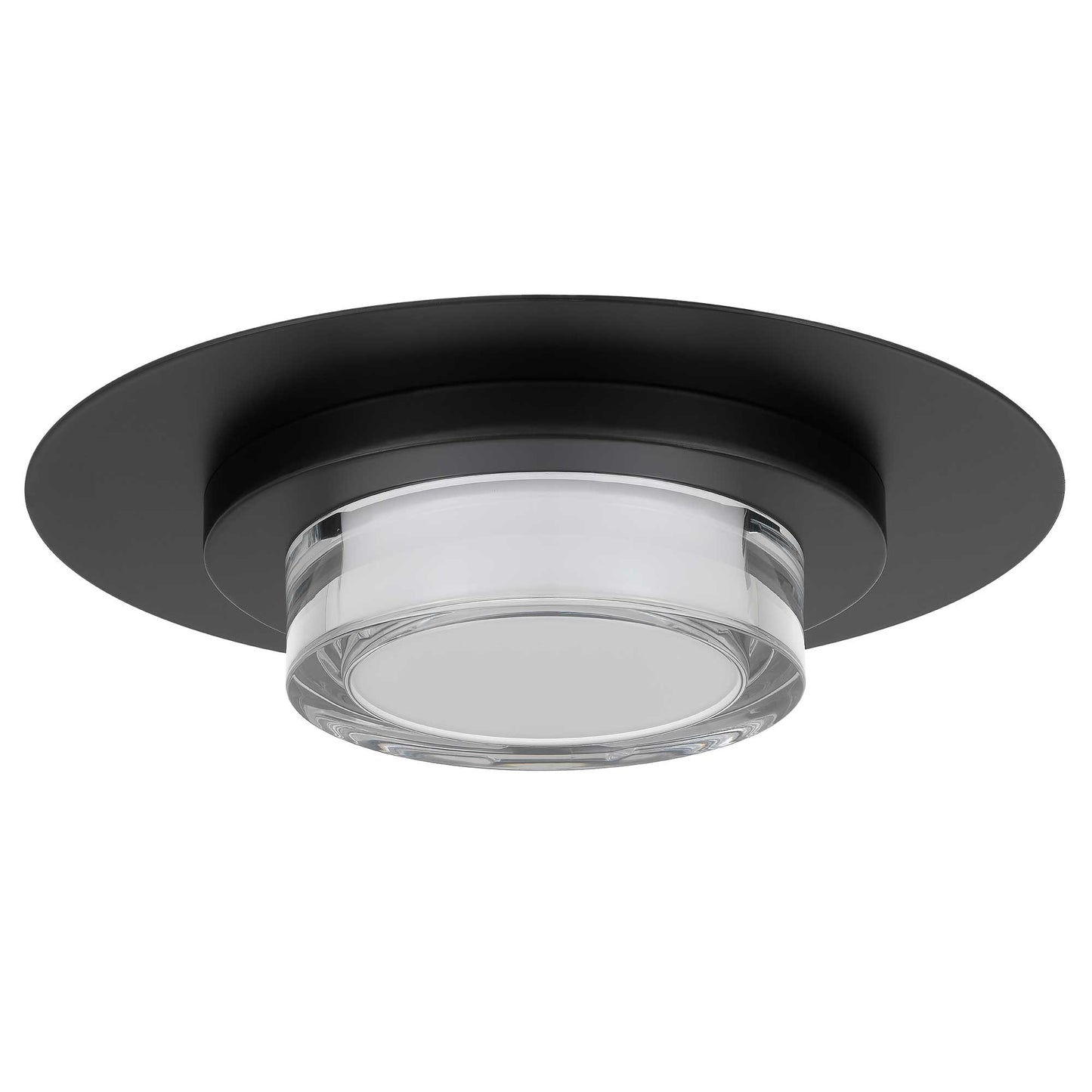 Plate Round 12" Black LED Flush Mount