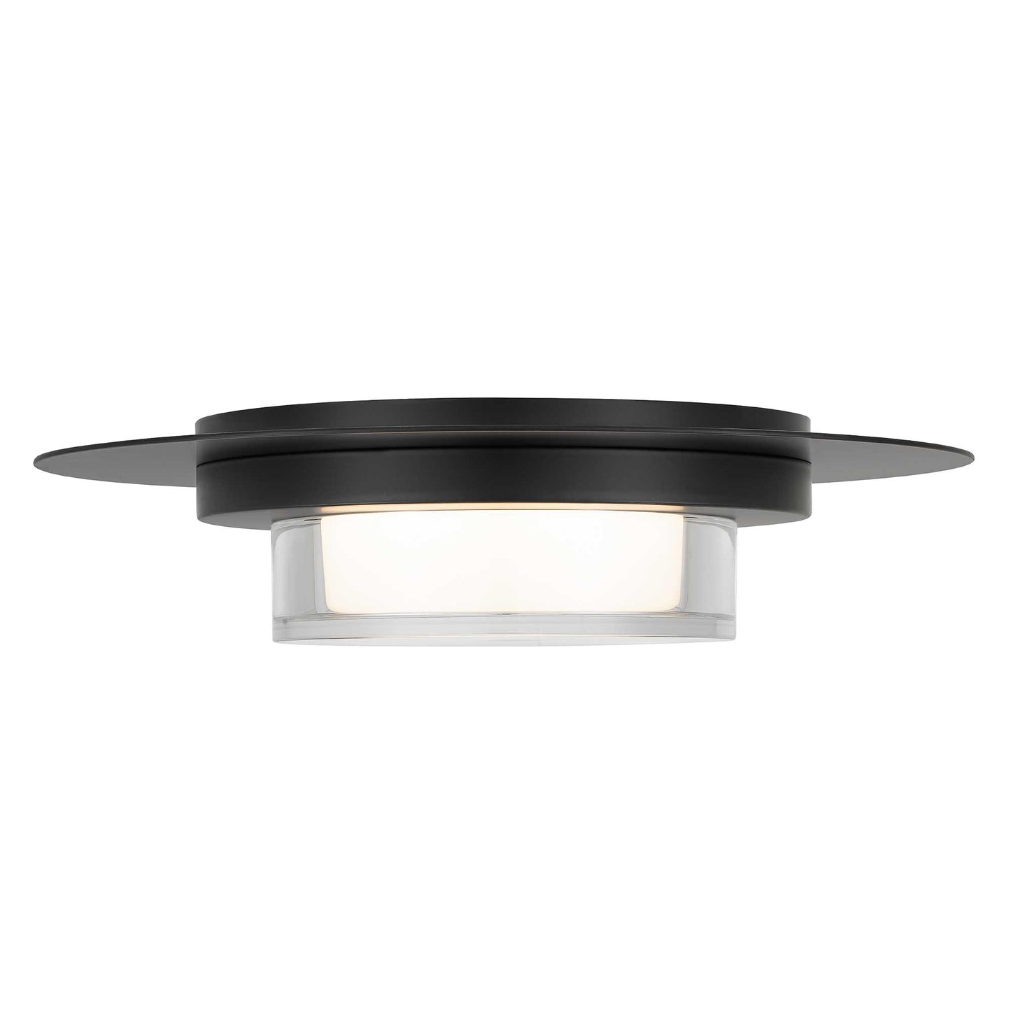 Plate Round 12" Black LED Flush Mount