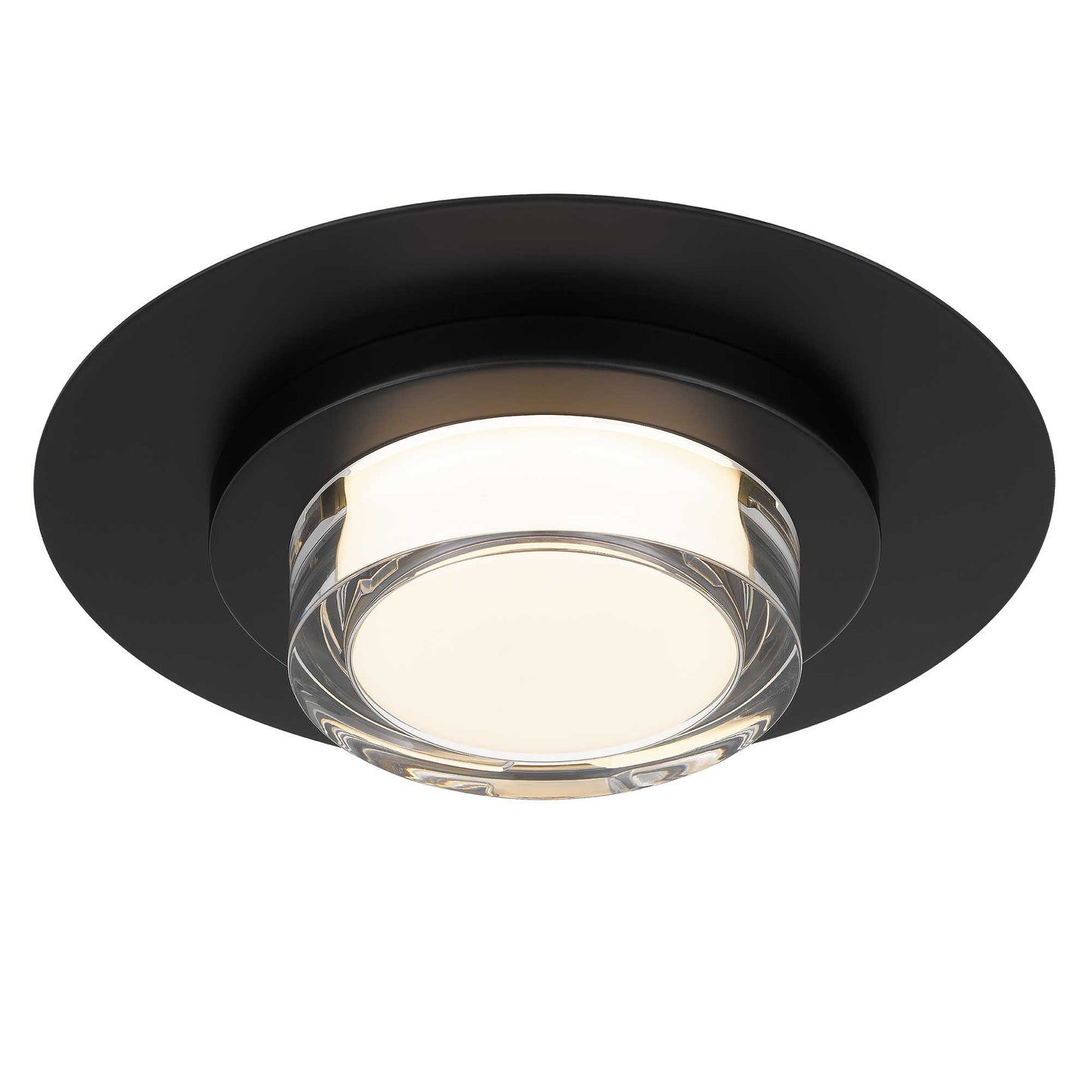 Plate Round 12" Black LED Flush Mount