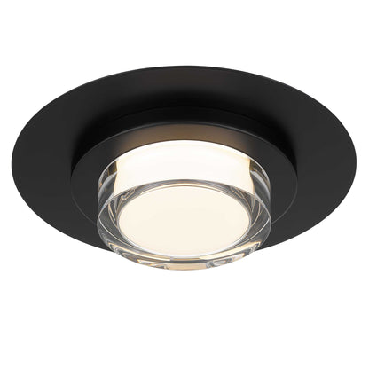 Plate Round 12" Black LED Flush Mount