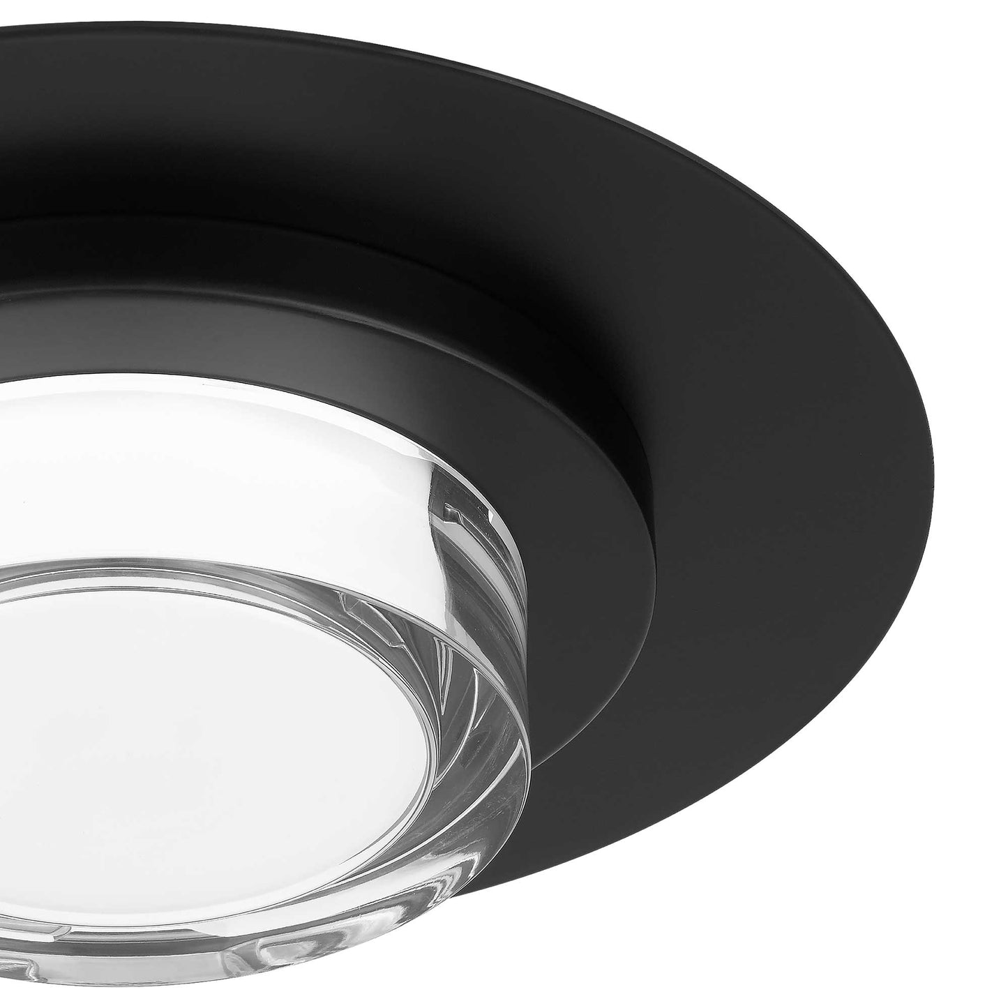 Plate Round 12" Black LED Flush Mount
