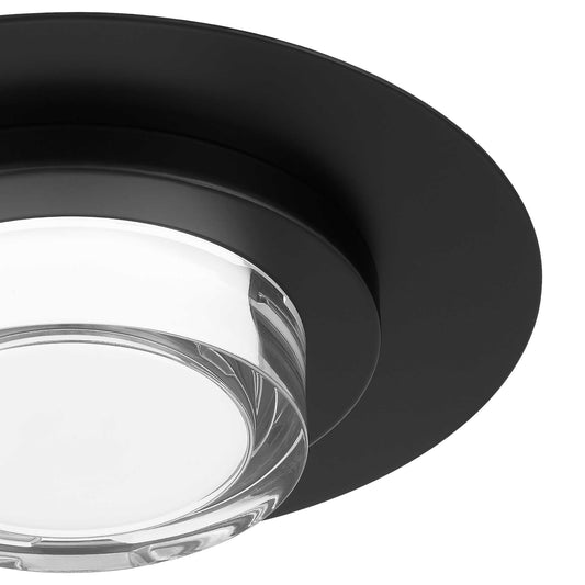 Plate Round 12" Black LED Flush Mount