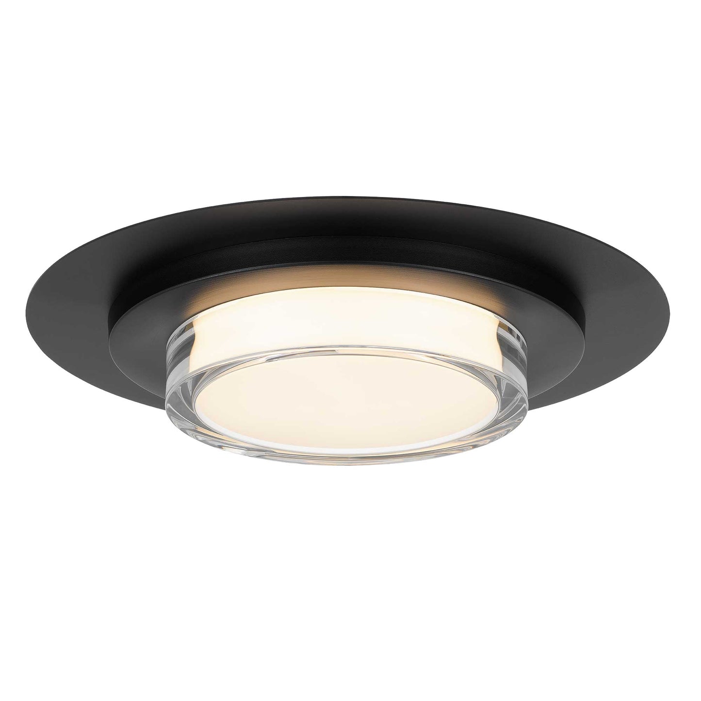 Plate Round 16" Black LED Flush Mount