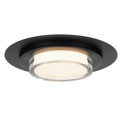 Plate Round 16" Black LED Flush Mount
