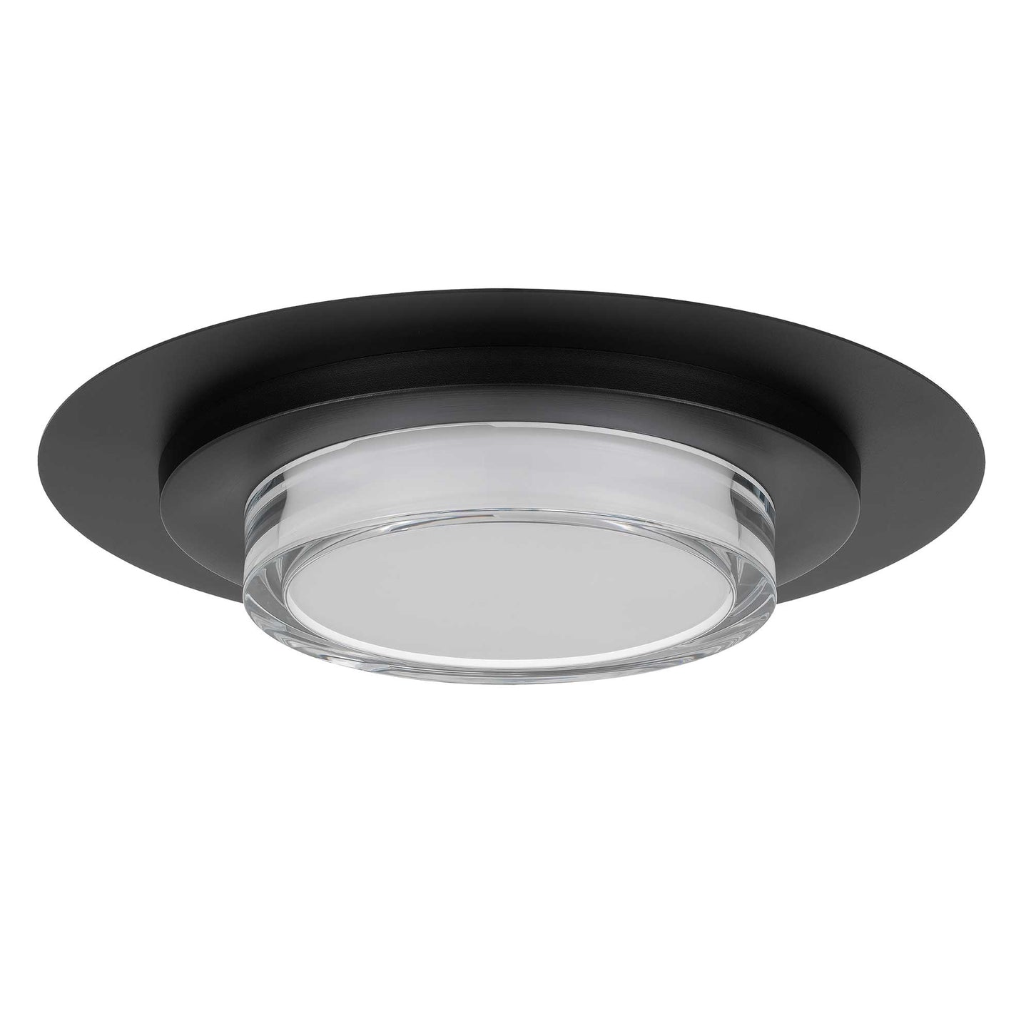 Plate Round 16" Black LED Flush Mount