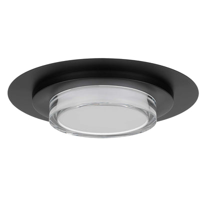 Plate Round 16" Black LED Flush Mount