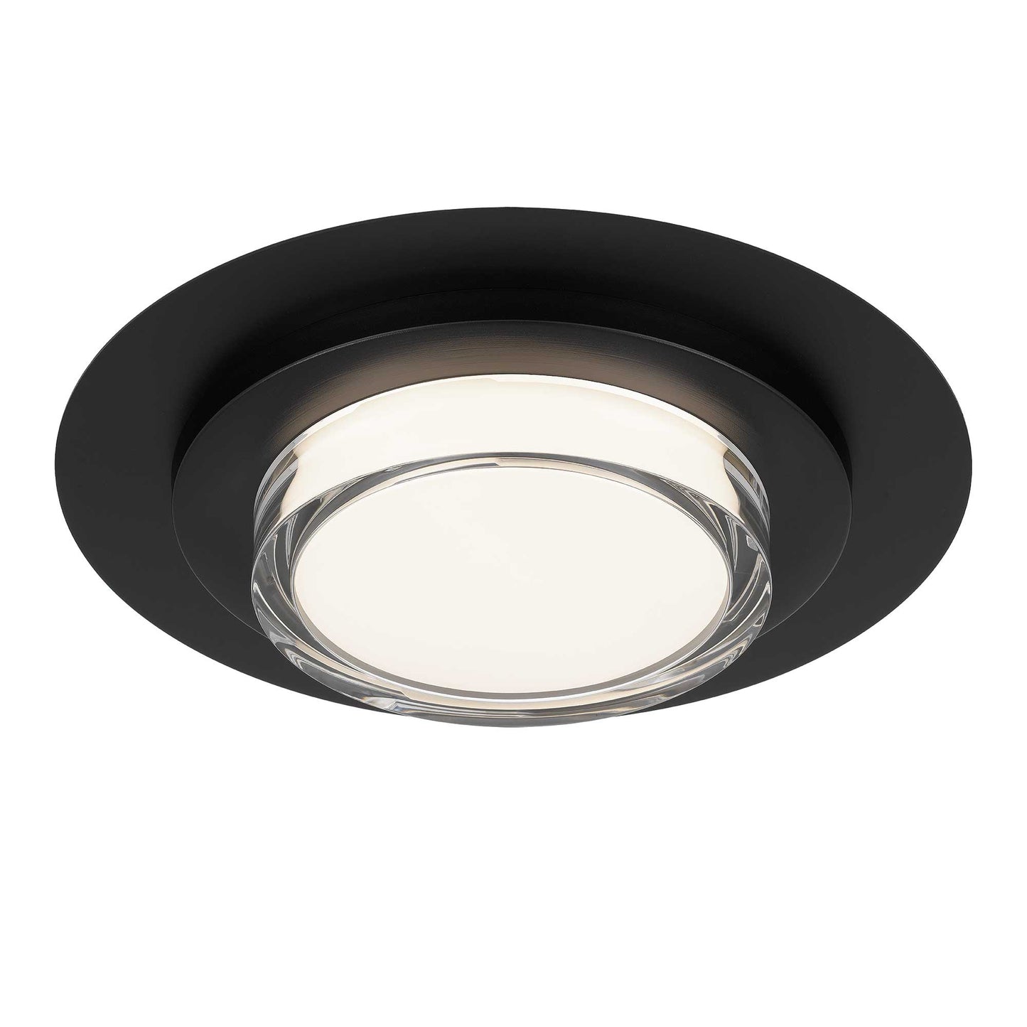 Plate Round 16" Black LED Flush Mount