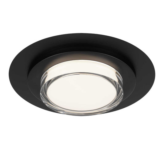 Plate Round 16" Black LED Flush Mount