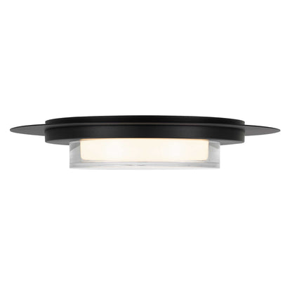 Plate Round 16" Black LED Flush Mount