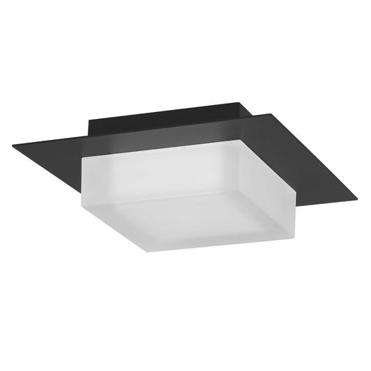 Foursquare 8" Black LED Flush Mount