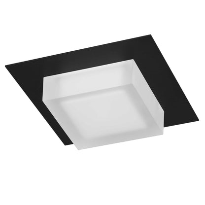 Foursquare 8" Black LED Flush Mount