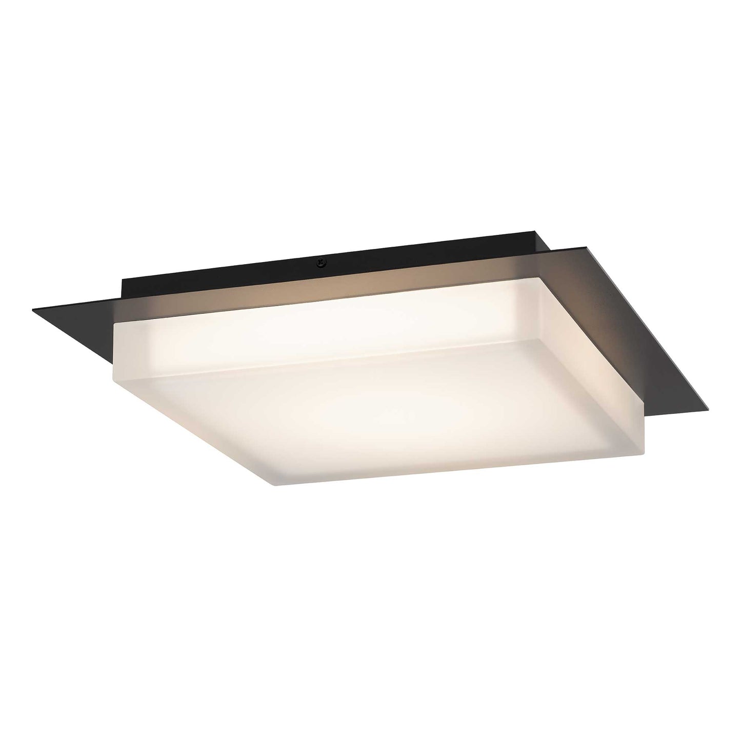 Foursquare 14" Black LED Flush Mount