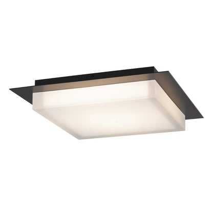 Foursquare 14" Black LED Flush Mount