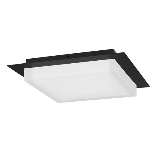 Foursquare 14" Black LED Flush Mount