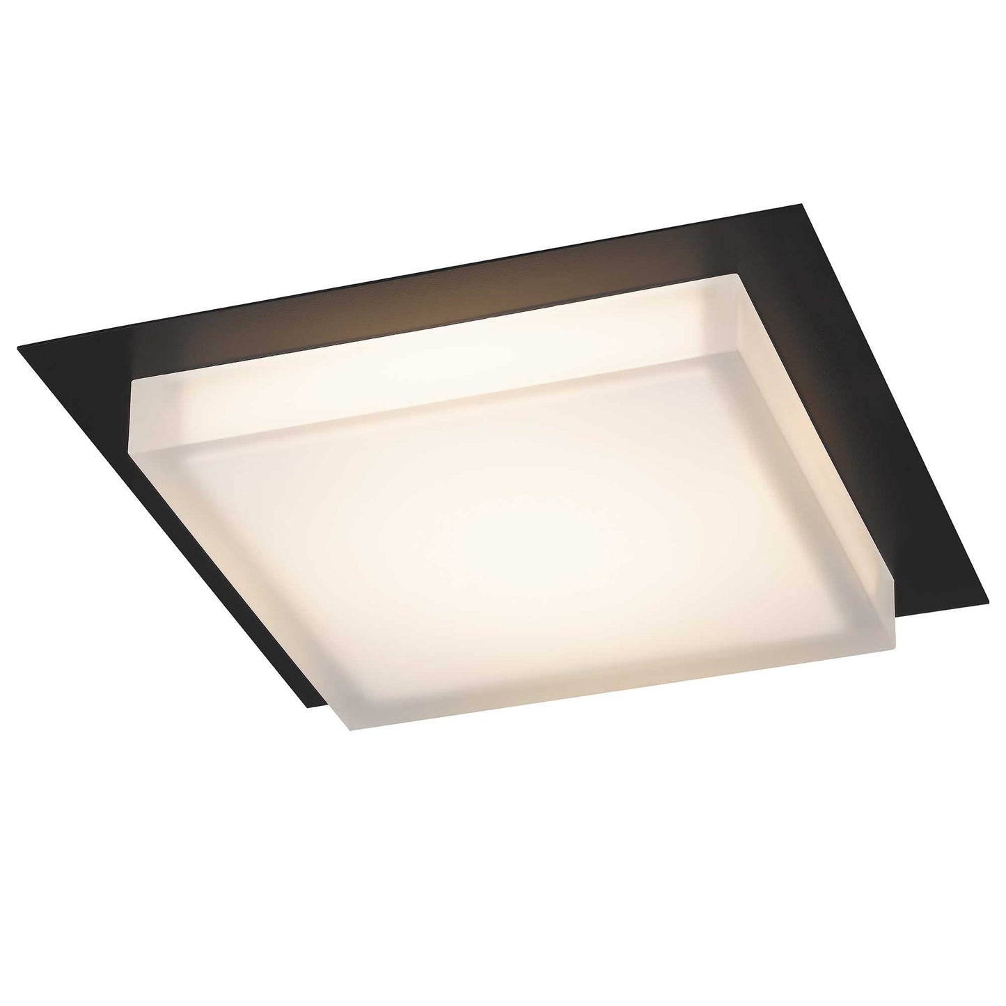Foursquare 14" Black LED Flush Mount