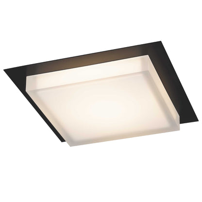 Foursquare 14" Black LED Flush Mount