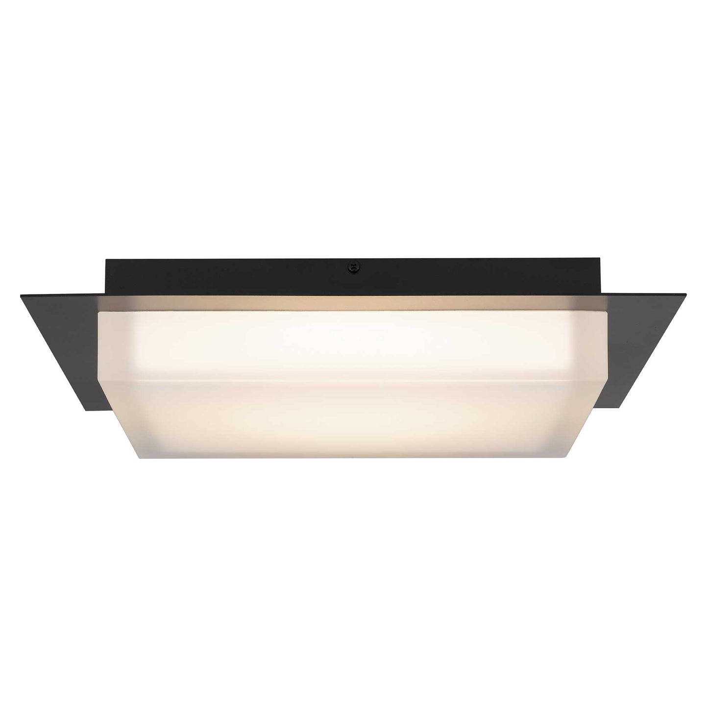 Foursquare 14" Black LED Flush Mount
