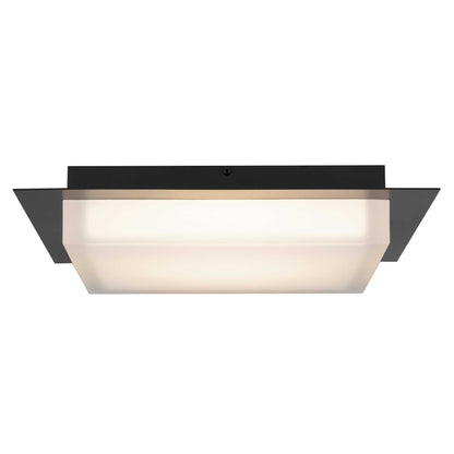 Foursquare 14" Black LED Flush Mount